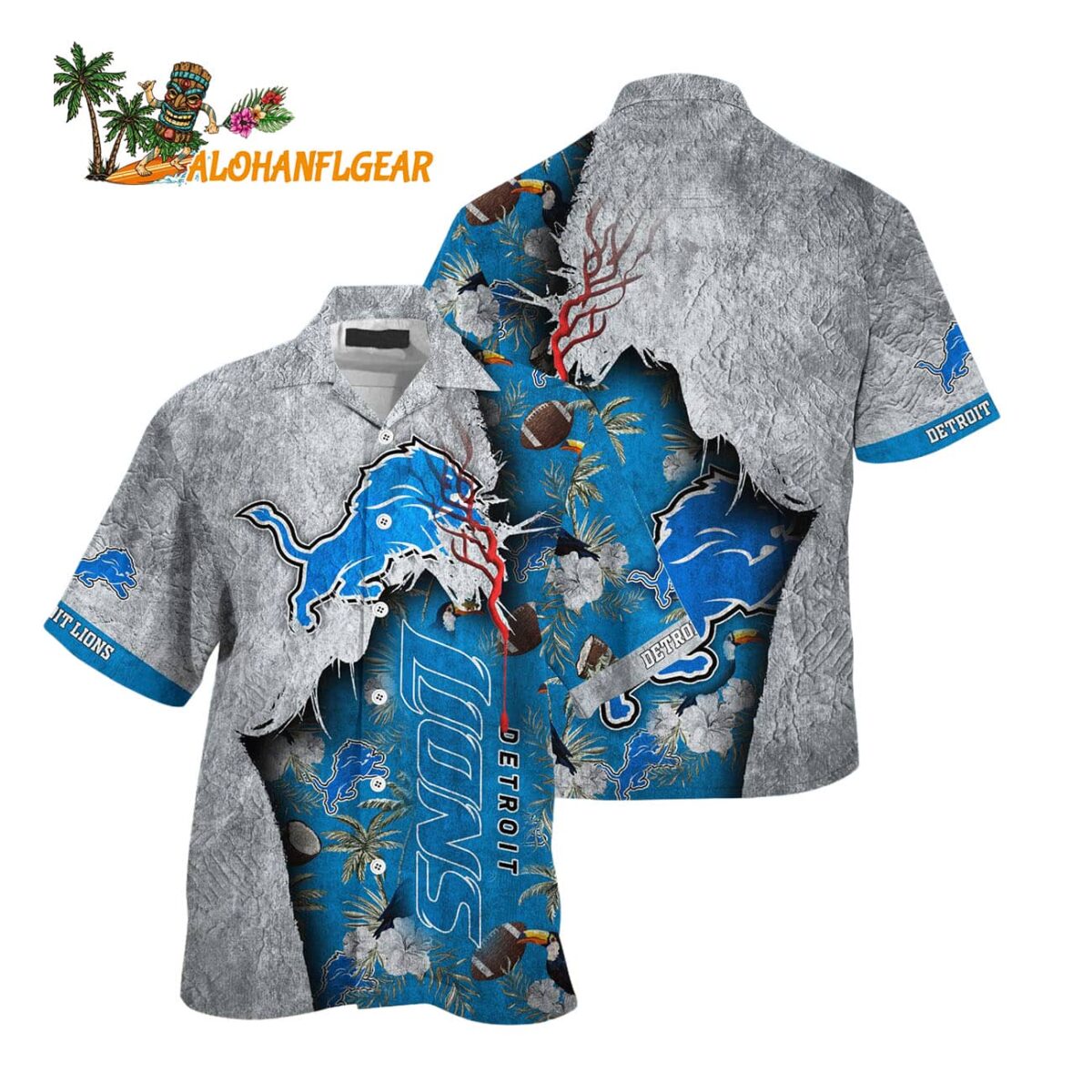 Detroit Lions Football Team Summer God Hawaii Shirt Football NFL Hawaiian Shirt 1
