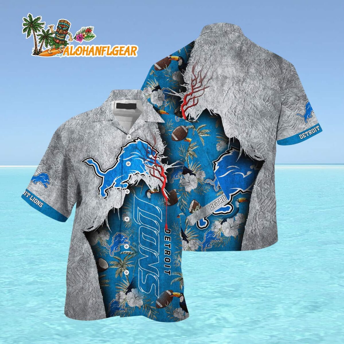 Detroit Lions Football Team Summer God Hawaii Shirt Football NFL Hawaiian Shirt 4