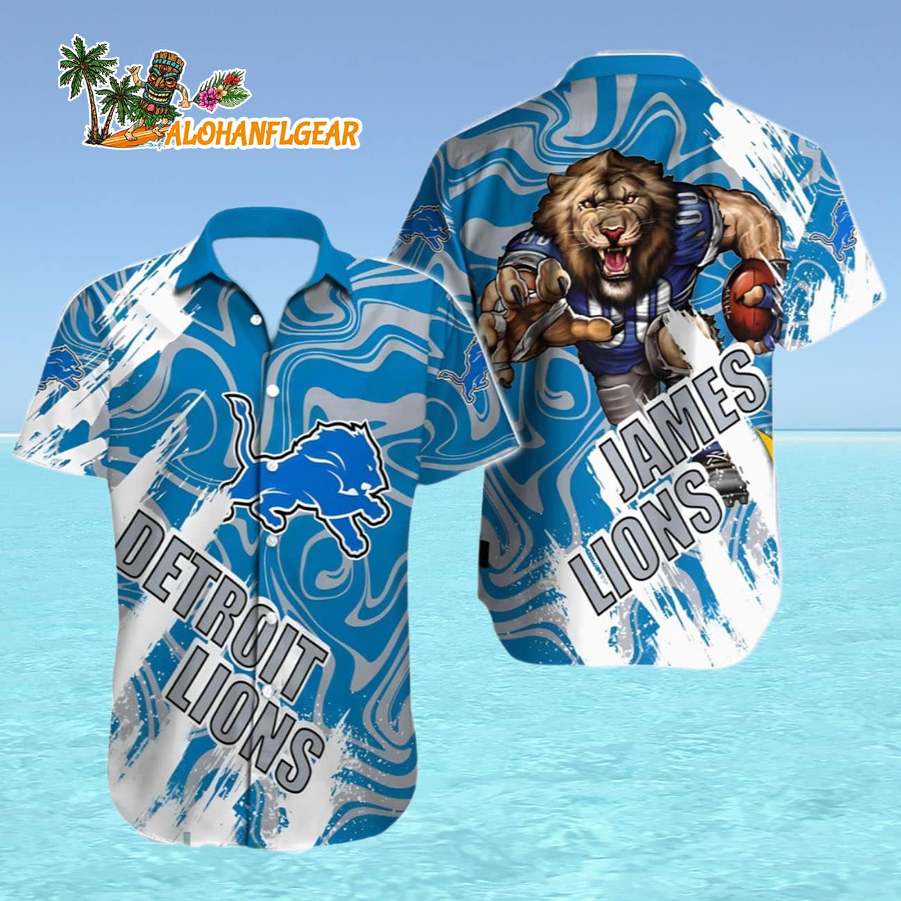 Detroit Lions Hawaiian Shirt Custom Name, Detroit Lions Aloha Shirt Detroit Lions Hawaiian Shirt Custom Name, Detroit Lions Aloha Shirt