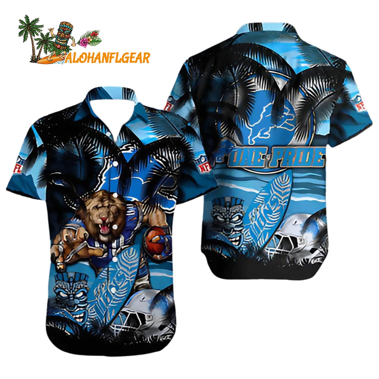 Detroit Lions Hawaiian Shirt Lion Pride Palm Tropical, Detroit Lions Aloha Shirt Detroit Lions Hawaiian Shirt Lion Pride Palm Tropical, Detroit Lions Aloha Shirt