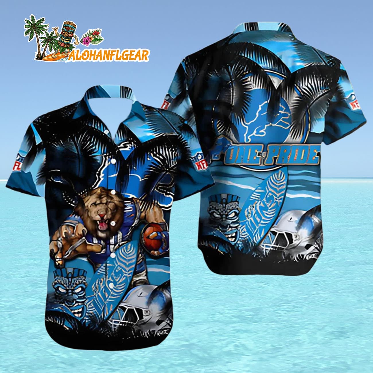 Detroit Lions Hawaiian Shirt Lion Pride Palm Tropical, Detroit Lions Aloha Shirt Detroit Lions Hawaiian Shirt Lion Pride Palm Tropical, Detroit Lions Aloha Shirt