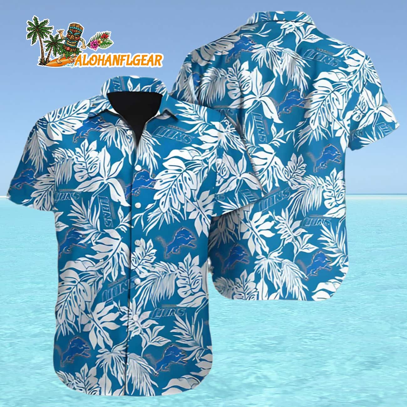 Detroit Lions Hawaiian Shirt Mens Tropical Leaf, Detroit Lions Aloha Shirt Detroit Lions Hawaiian Shirt Mens Tropical Leaf, Detroit Lions Aloha Shirt