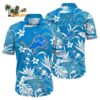 Detroit Lions Hawaiian Shirt Oceanic Blue Floral Detroit Lions Aloha Shirt 1