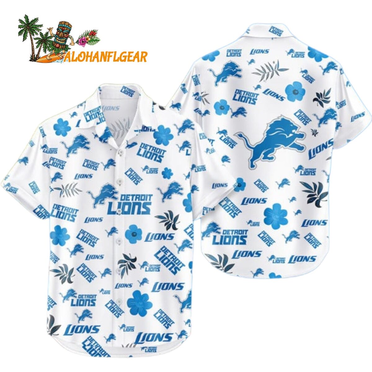 Detroit Lions Hawaiian Shirt Tropical Beach Detroit Lions Aloha Shirt 1