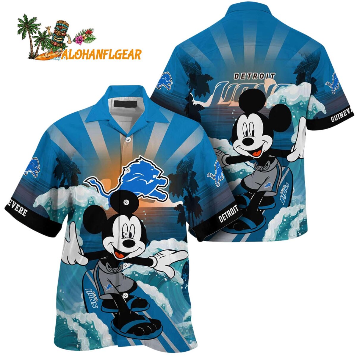 Detroit Lions Special Mickey Mouse Movies Design Summer Hawaiian Shirt Detroit Lions Aloha Shirt 1