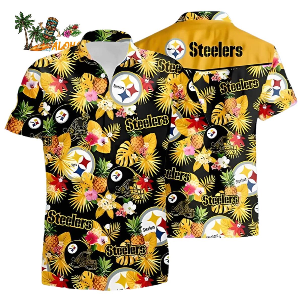 Football Team Vacation Pittsburgh Steelers Hawaiian Shirt Pittsburgh Steelers Aloha Shirt 1
