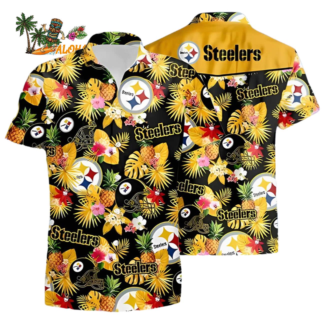 Football Team Vacation Pittsburgh Steelers Hawaiian Shirt, Pittsburgh Steelers Aloha Shirt Football Team Vacation Pittsburgh Steelers Hawaiian Shirt, Pittsburgh Steelers Aloha Shirt
