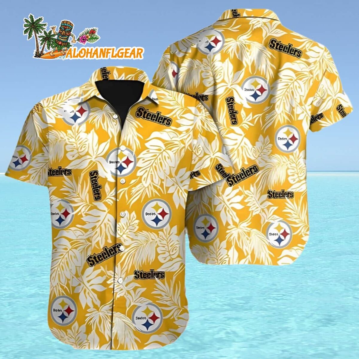 Gift For Fan Mens Womens Button Up Shirts Unique Pittsburgh Steelers Aloha Shirt 4