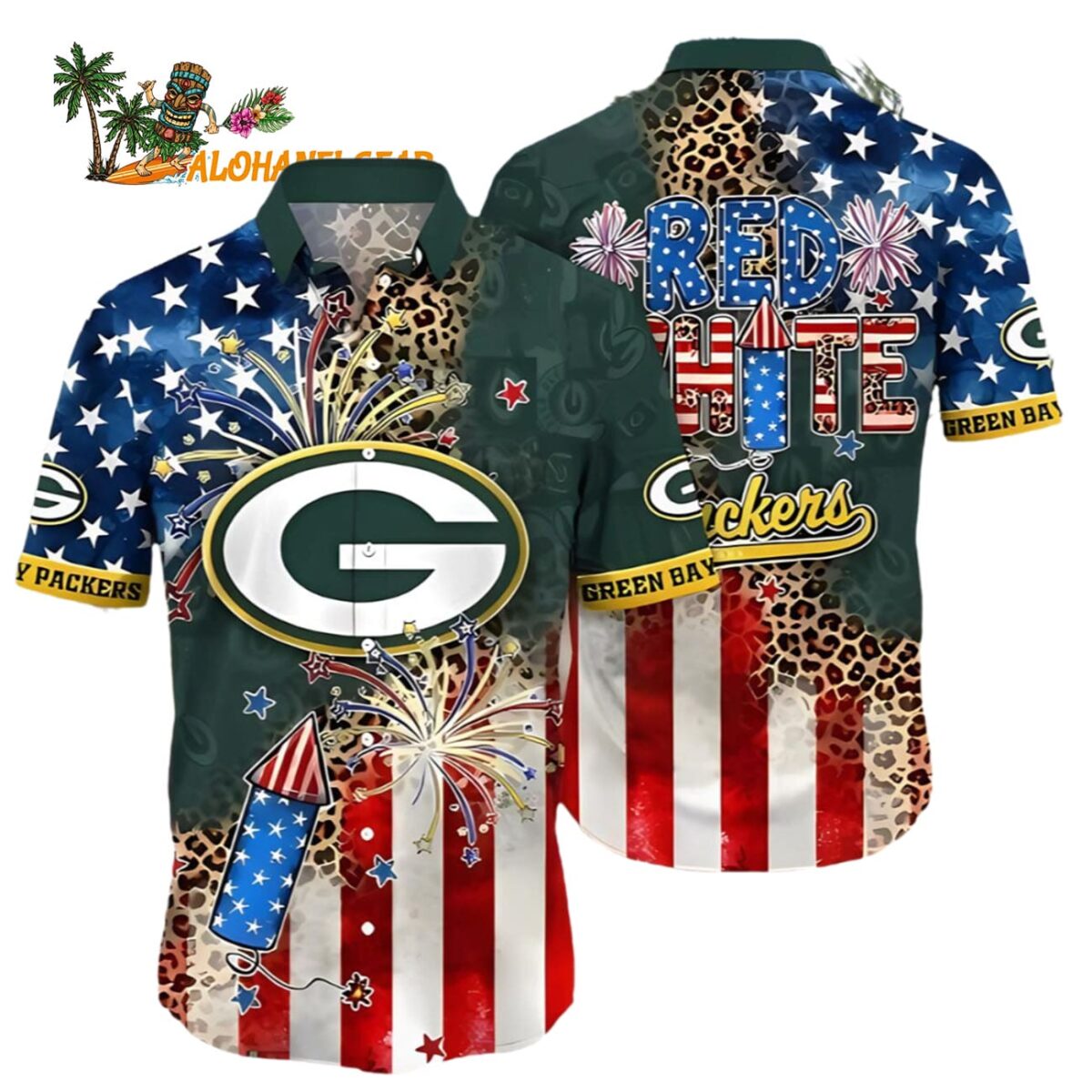 Green Bay Packers 4th Of July Independence Day Hawaiian Shirt Green Bay Packers Aloha Shirt 1