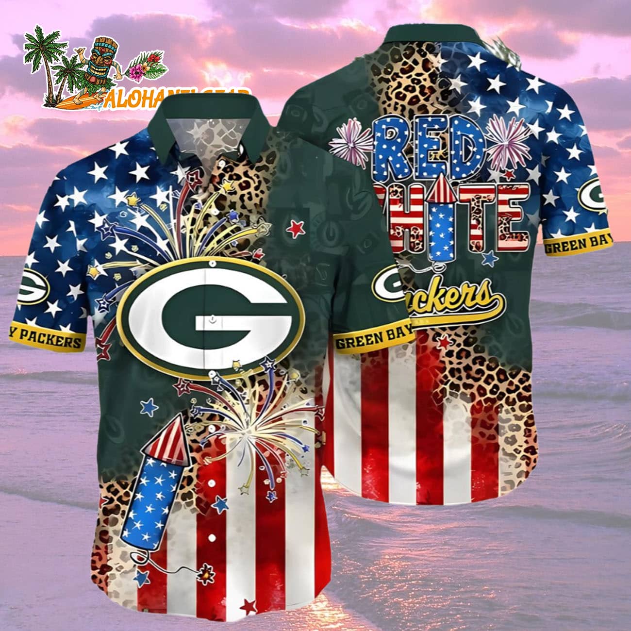 Green Bay Packers 4th Of July Independence Day Hawaiian Shirt, Green Bay Packers Aloha Shirt Green Bay Packers 4th Of July Independence Day Hawaiian Shirt, Green Bay Packers Aloha Shirt