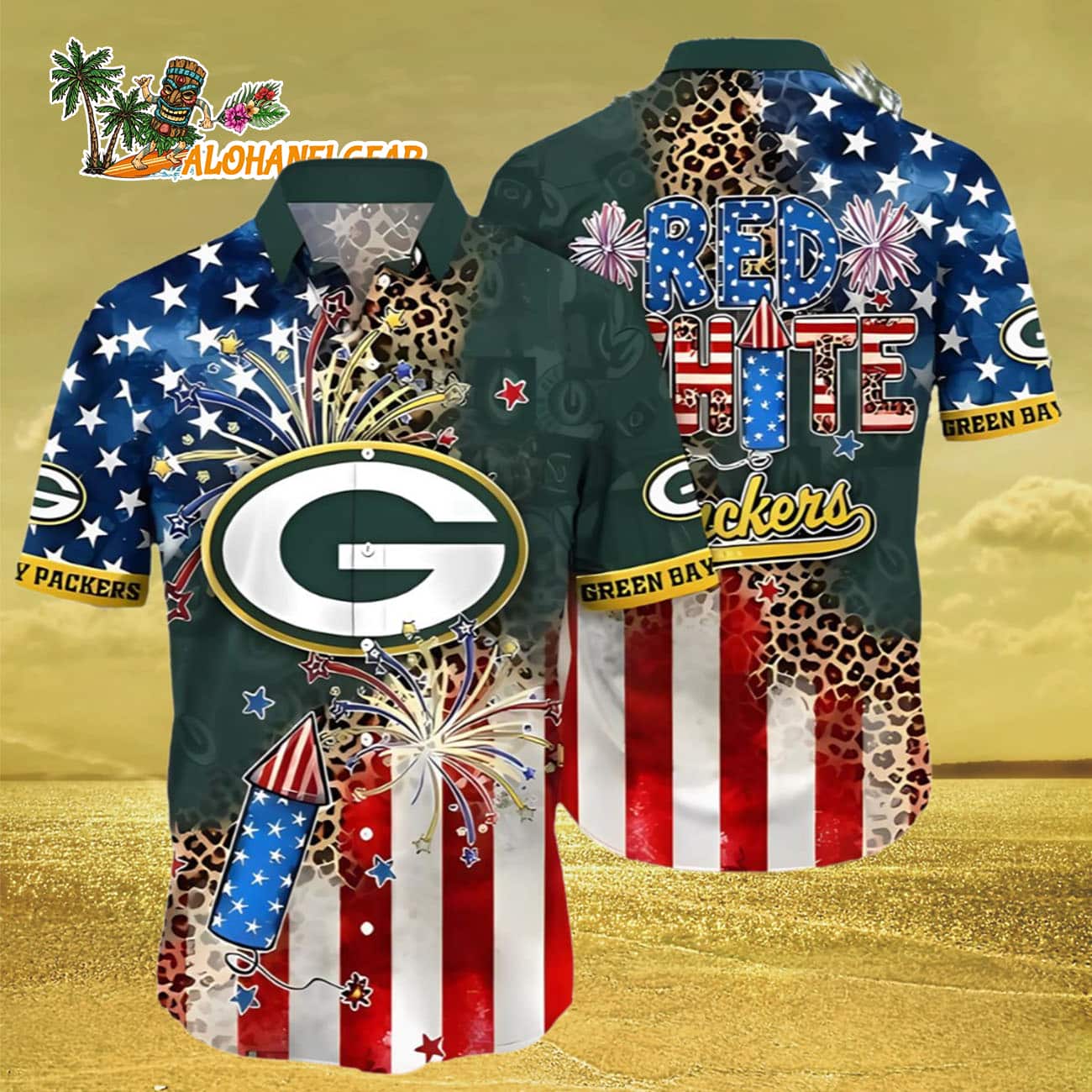 Green Bay Packers 4th Of July Independence Day Hawaiian Shirt, Green Bay Packers Aloha Shirt Green Bay Packers 4th Of July Independence Day Hawaiian Shirt, Green Bay Packers Aloha Shirt