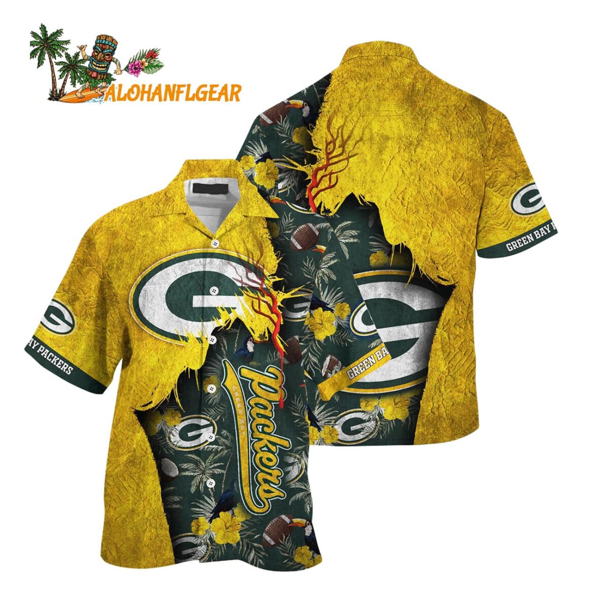 Green Bay Packers Football Team Summer God Hawaii Shirt Football NFL Hawaiian Shirt 1
