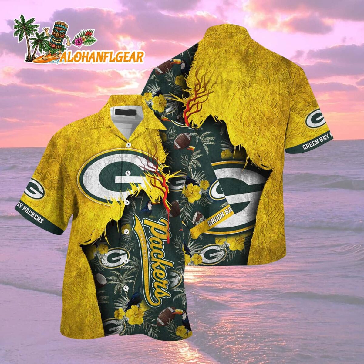 Green Bay Packers Football Team Summer God Hawaii Shirt Football NFL Hawaiian Shirt 2