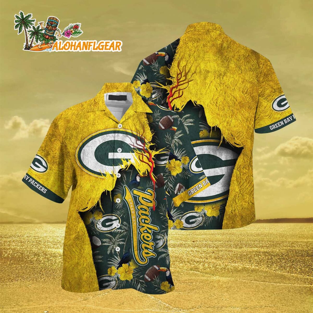 Green Bay Packers Football Team Summer God Hawaii Shirt Football NFL Hawaiian Shirt 3