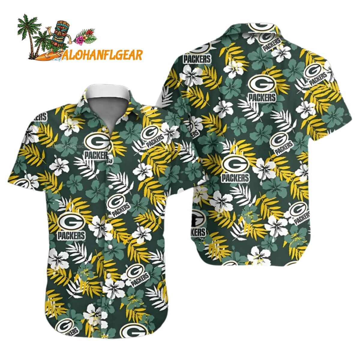 Green Bay Packers Hawaiian Shirt Floral Green Bay Packers Aloha Shirt 1