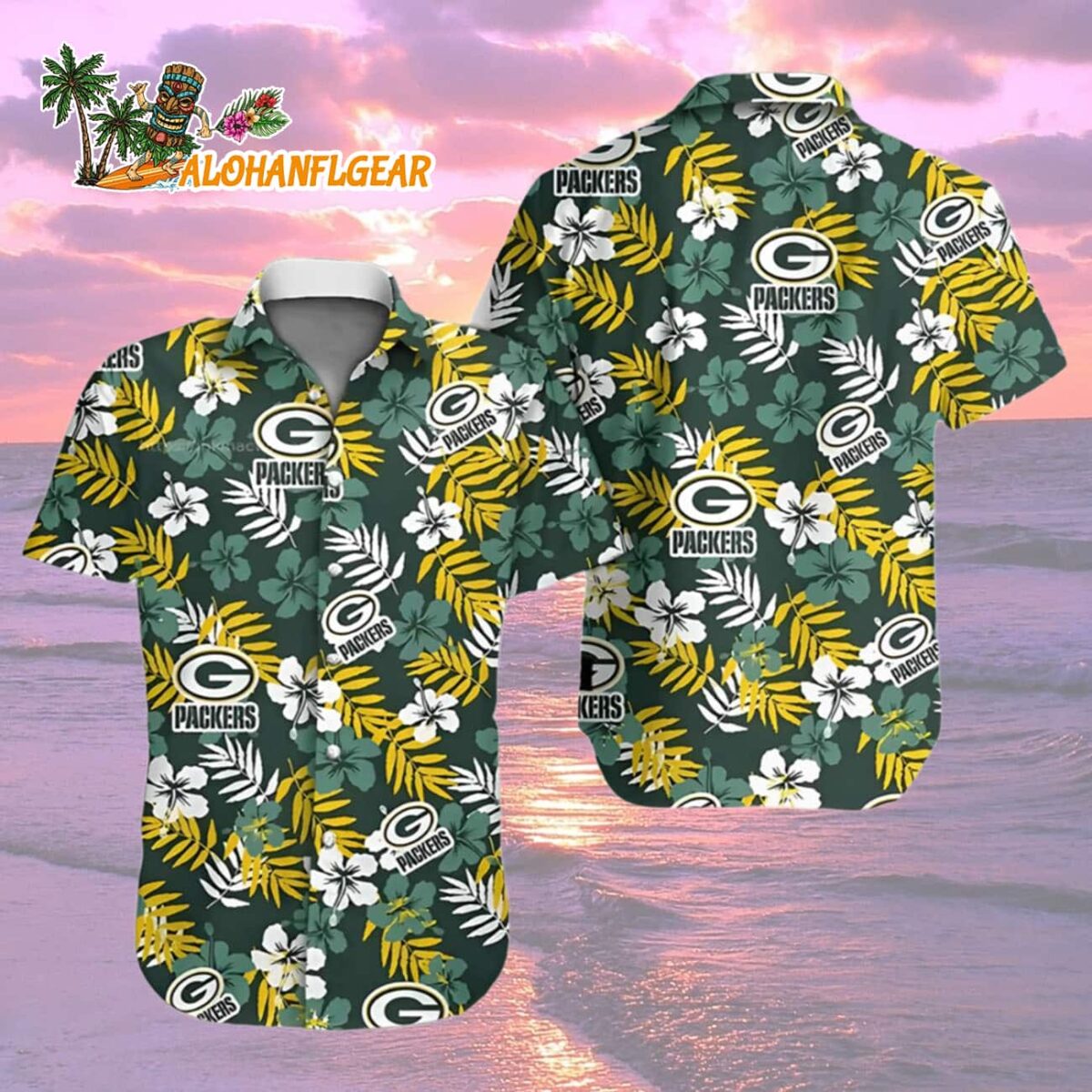 Green Bay Packers Hawaiian Shirt Floral Green Bay Packers Aloha Shirt 2