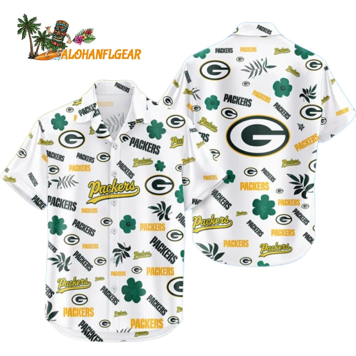 Green Bay Packers Hawaiian Shirt Tropical Beach Green Bay Packers Aloha Shirt 1