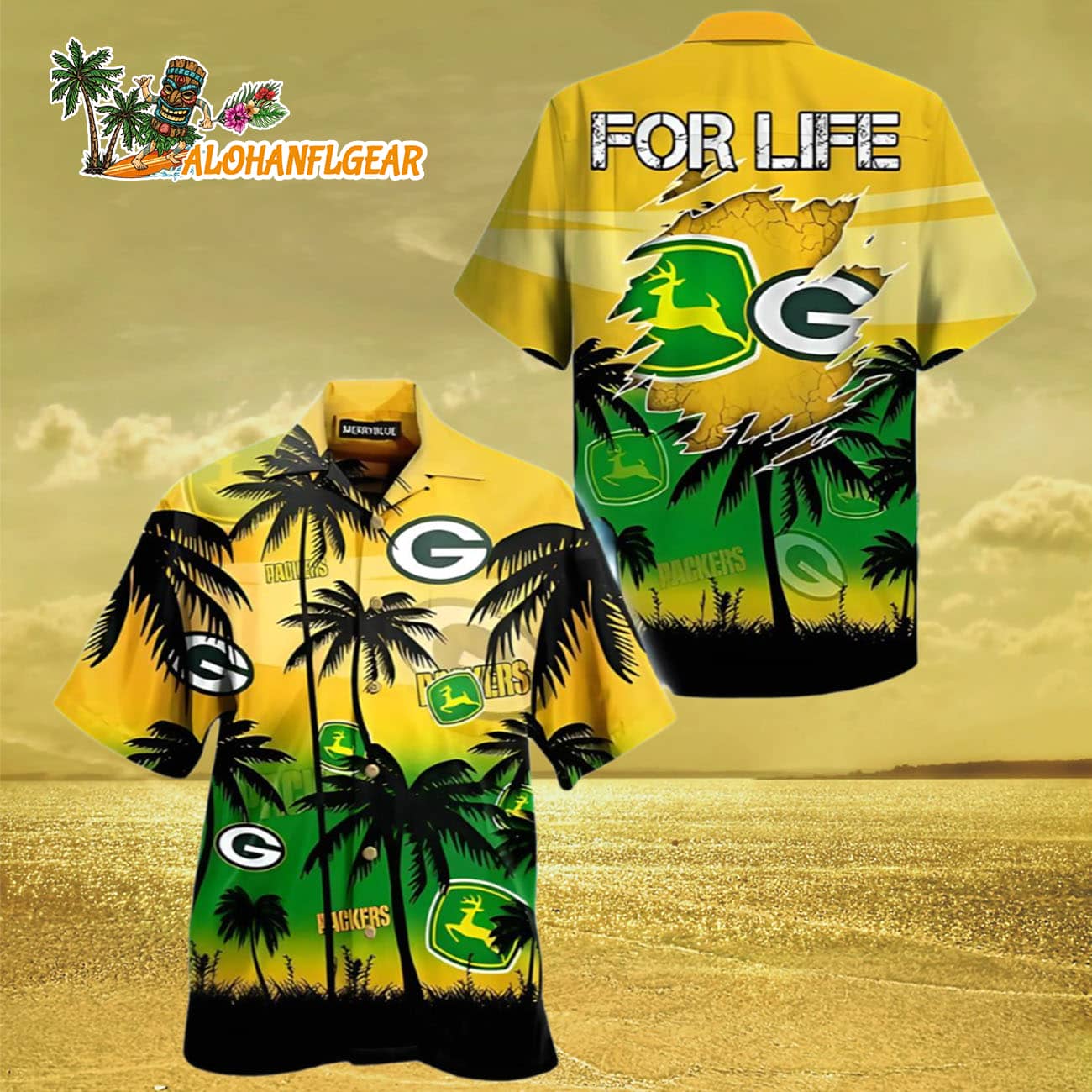 Green Bay Packers John Deere Hawaiian Shirt For Fans, Green Bay Packers Aloha Shirt Green Bay Packers John Deere Hawaiian Shirt For Fans, Green Bay Packers Aloha Shirt
