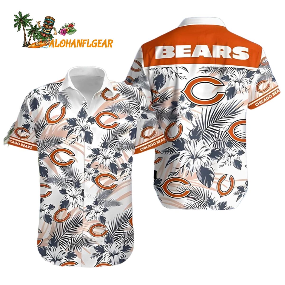 Hibiscus Flower Chicago Bears Hawaiian Shirt Chicago Bears Aloha Shirt 1