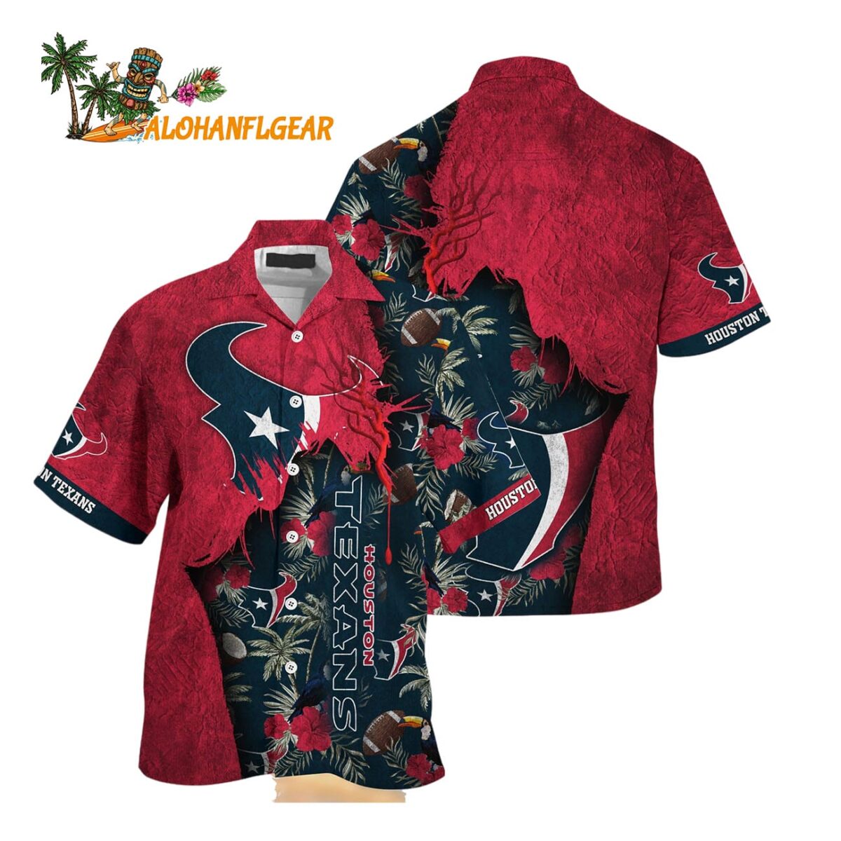 Houston Texans Football Team Summer God Hawaii Shirt Football NFL Hawaiian Shirt 1