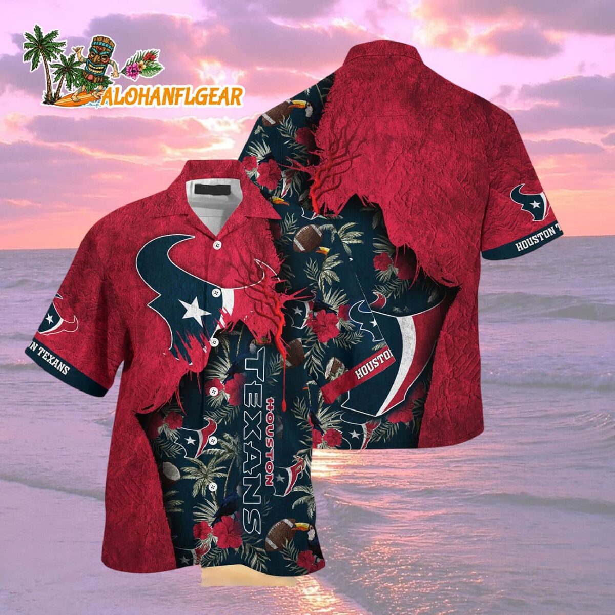 Houston Texans Football Team Summer God Hawaii Shirt Football NFL Hawaiian Shirt 2