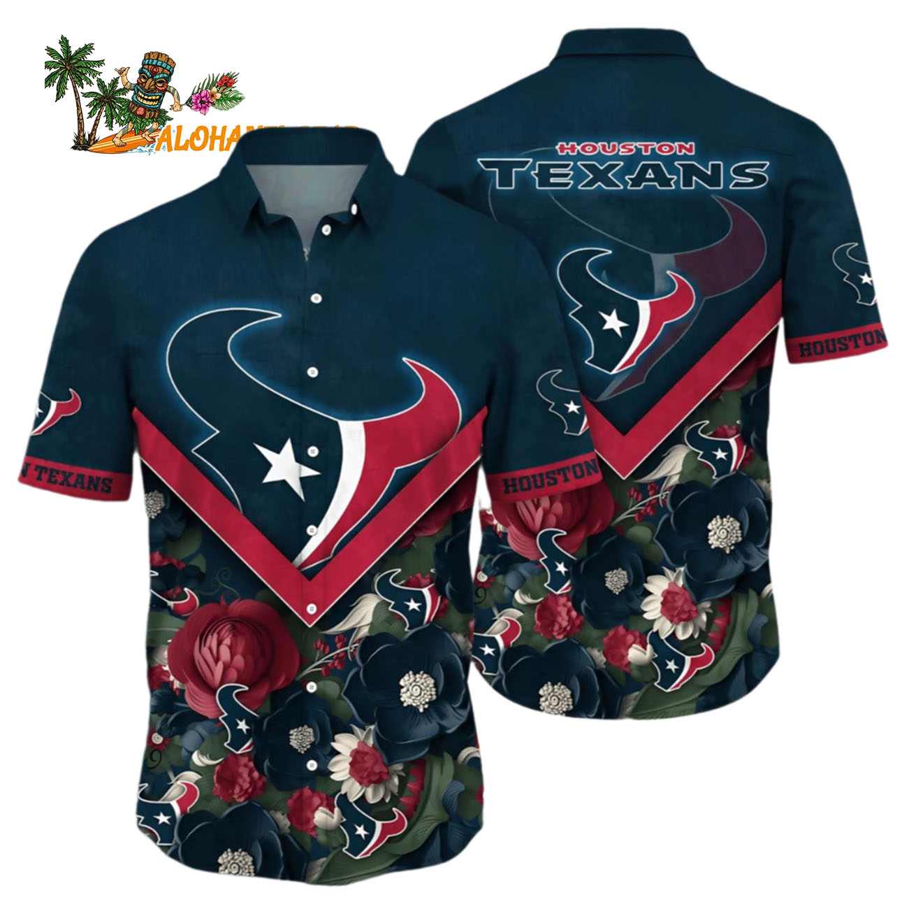 Houston Texans Hawaiian Shirt Floral, Houston Texans Aloha Shirt Houston Texans Hawaiian Shirt Floral, Houston Texans Aloha Shirt