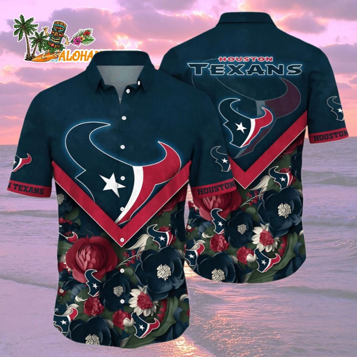 Houston Texans Hawaiian Shirt Floral Houston Texans Aloha Shirt 2