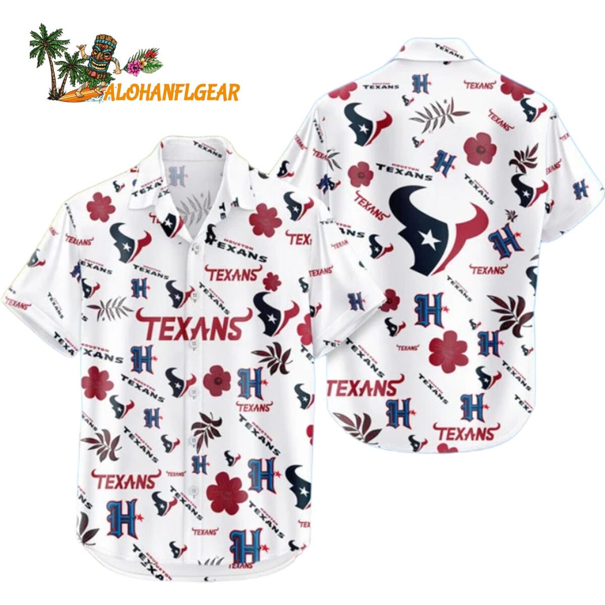 Houston Texans Hawaiian Shirt Tropical Beach Houston Texans Aloha Shirt 1