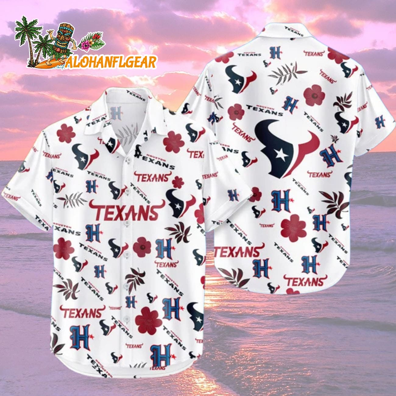 Houston Texans Hawaiian Shirt Tropical Beach, Houston Texans Aloha Shirt Houston Texans Hawaiian Shirt Tropical Beach, Houston Texans Aloha Shirt