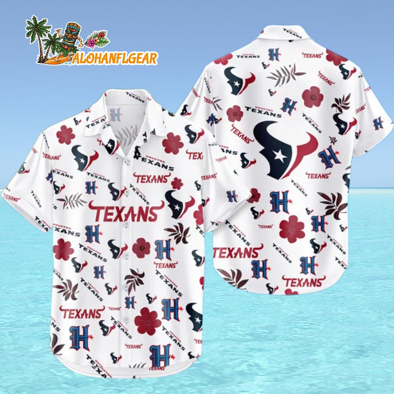 Houston Texans Hawaiian Shirt Tropical Beach, Houston Texans Aloha Shirt Houston Texans Hawaiian Shirt Tropical Beach, Houston Texans Aloha Shirt