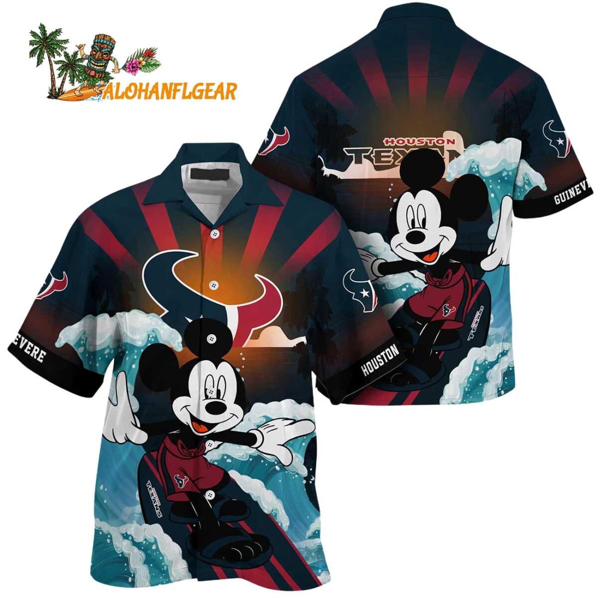 Houston Texans Special Mickey Mouse Movies Design Summer Hawaiian Shirt Houston Texans Aloha Shirt 1