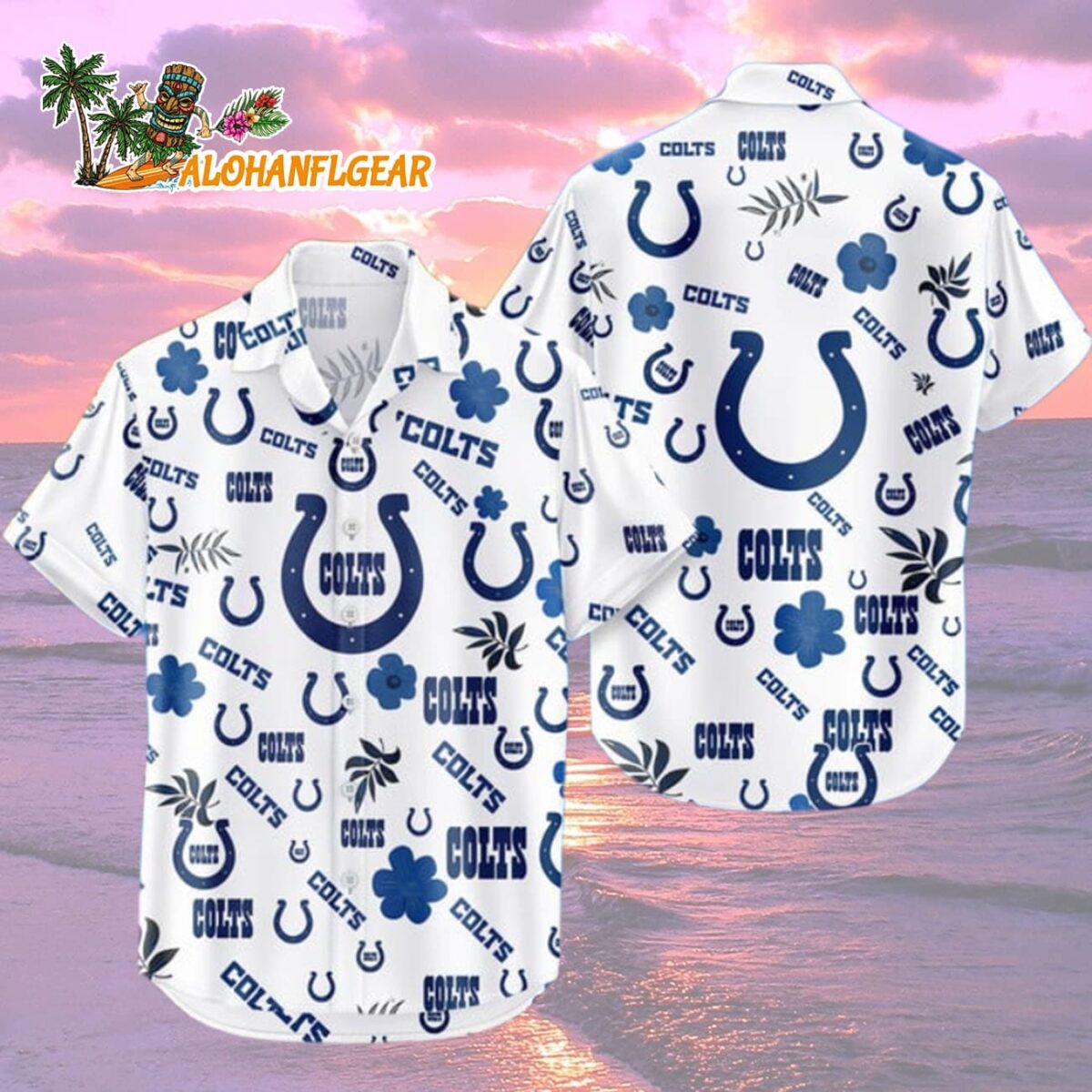Indianapolis Colts Hawaiian Shirt Tropical Beach, Indianapolis Colts Aloha Shirt 1 Indianapolis Colts Hawaiian Shirt Tropical Beach Indianapolis Colts Aloha Shirt 2