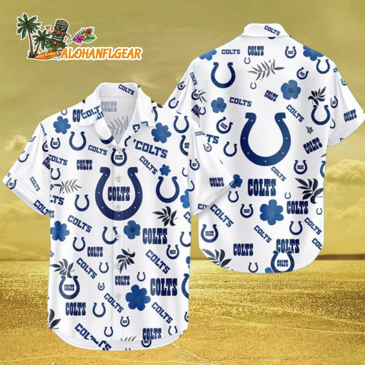 Indianapolis Colts Hawaiian Shirt Tropical Beach, Indianapolis Colts Aloha Shirt 2 Indianapolis Colts Hawaiian Shirt Tropical Beach Indianapolis Colts Aloha Shirt 3