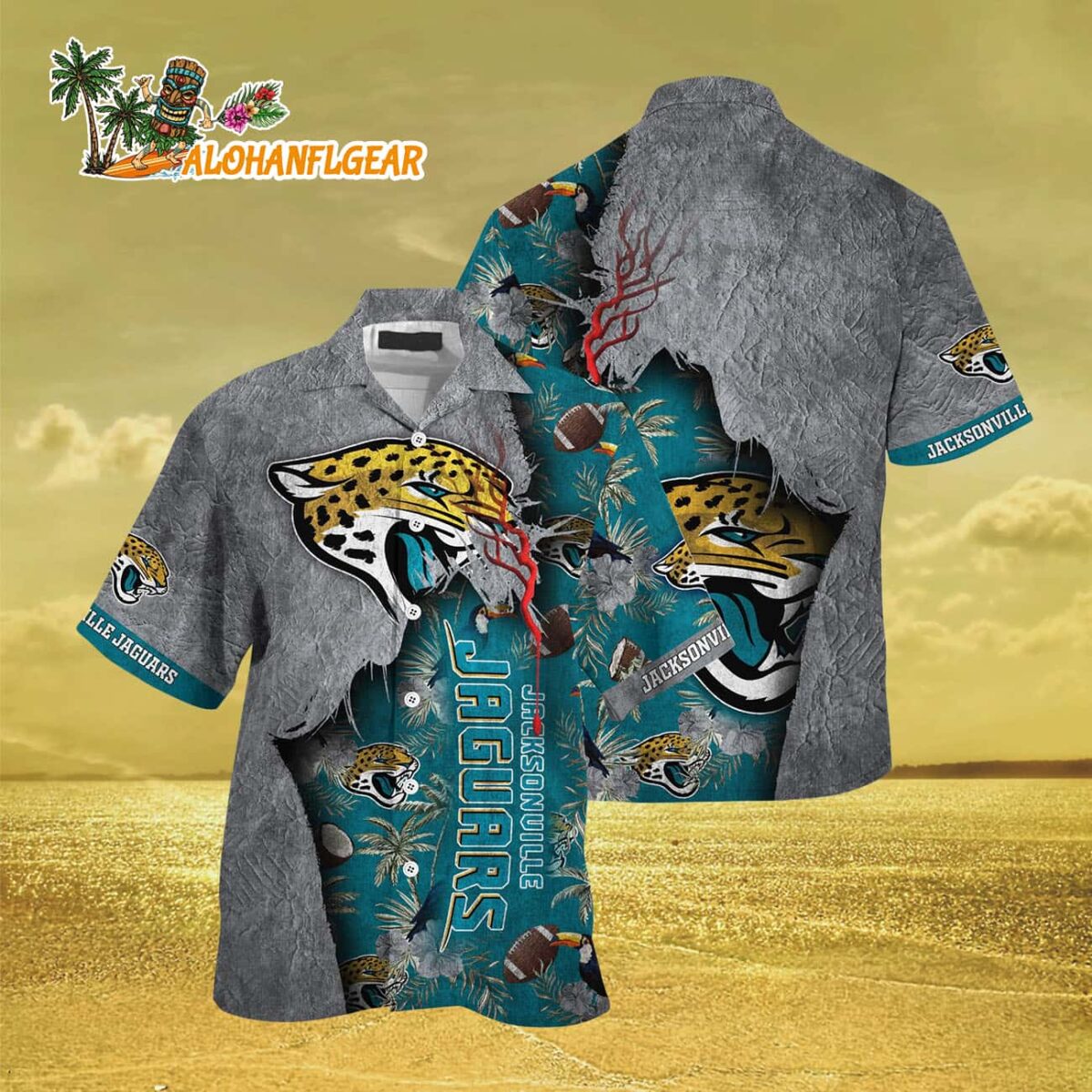 Jacksonville Jaguars Football Team Summer God Hawaii Shirt Football NFL Hawaiian Shirt 3