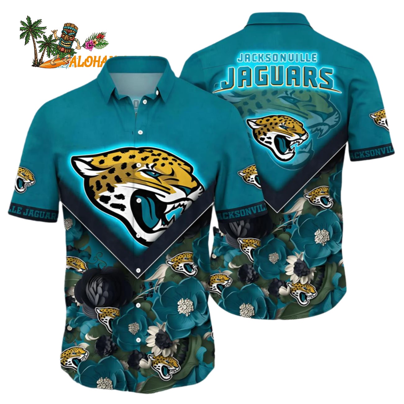 Jacksonville Jaguars Hawaiian Shirt Floral Bloom Graphic, Jacksonville Jaguars Aloha Shirt Jacksonville Jaguars Hawaiian Shirt Floral Bloom Graphic, Jacksonville Jaguars Aloha Shirt