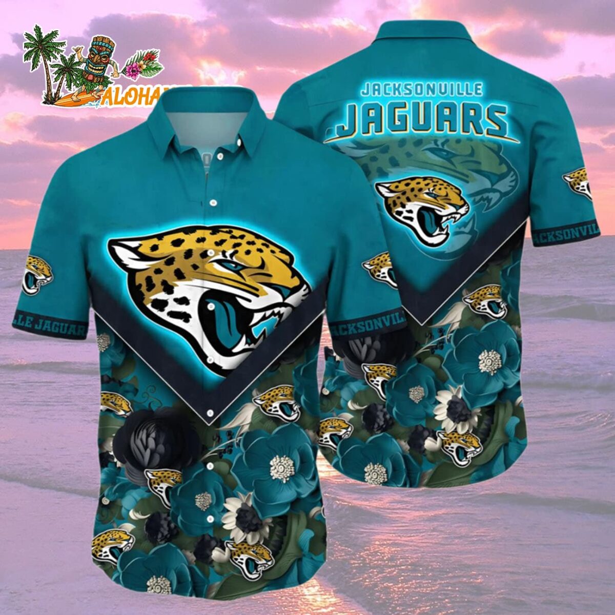 Jacksonville Jaguars Hawaiian Shirt Floral Bloom Graphic Jacksonville Jaguars Aloha Shirt 2