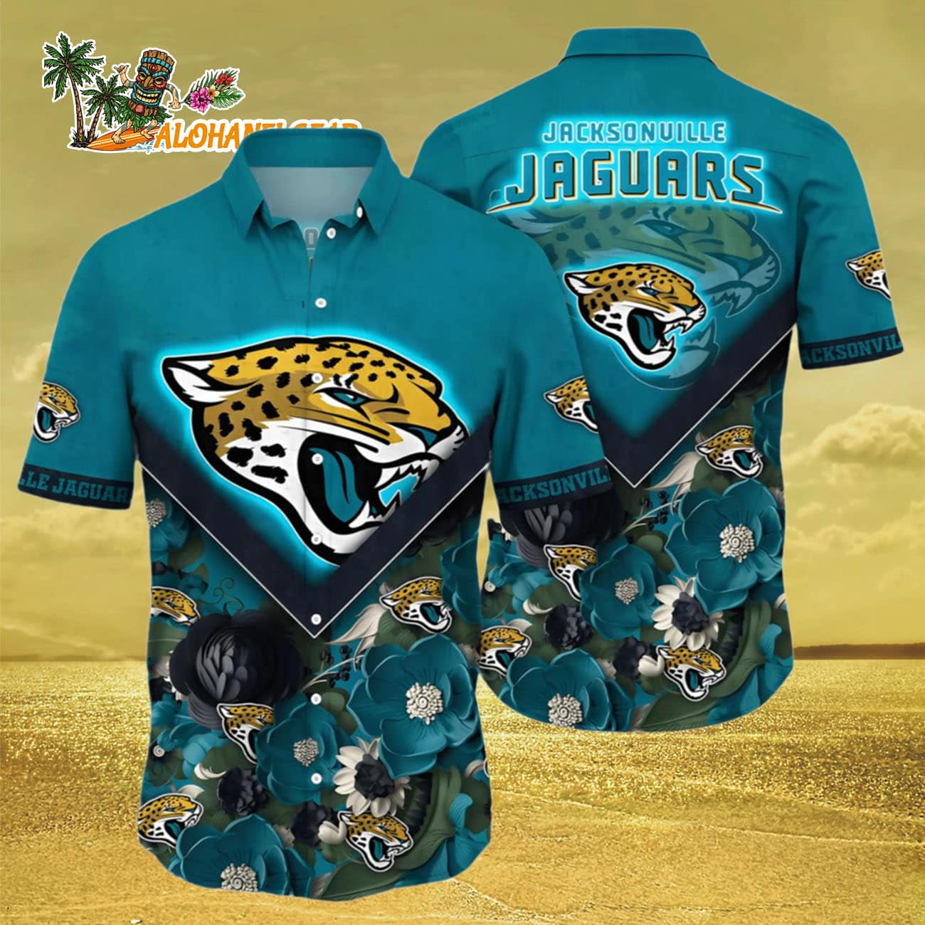 Jacksonville Jaguars Hawaiian Shirt Floral Bloom Graphic, Jacksonville Jaguars Aloha Shirt Jacksonville Jaguars Hawaiian Shirt Floral Bloom Graphic, Jacksonville Jaguars Aloha Shirt