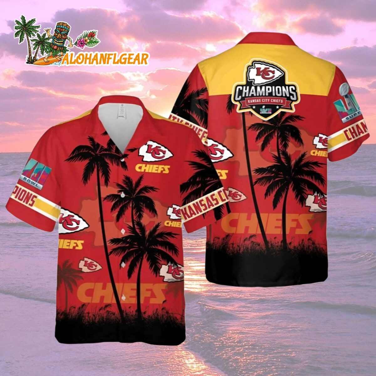 Kansas City Chiefs Champ Superbowl Button Up Shirts Unique Kansas City Chiefs Aloha Shirt 2
