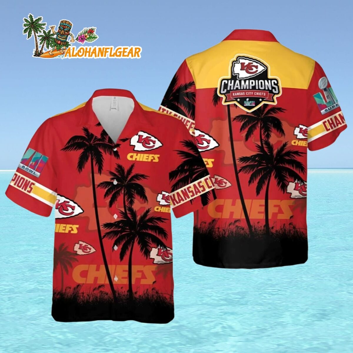 Kansas City Chiefs Champ Superbowl Button Up Shirts Unique Kansas City Chiefs Aloha Shirt 4