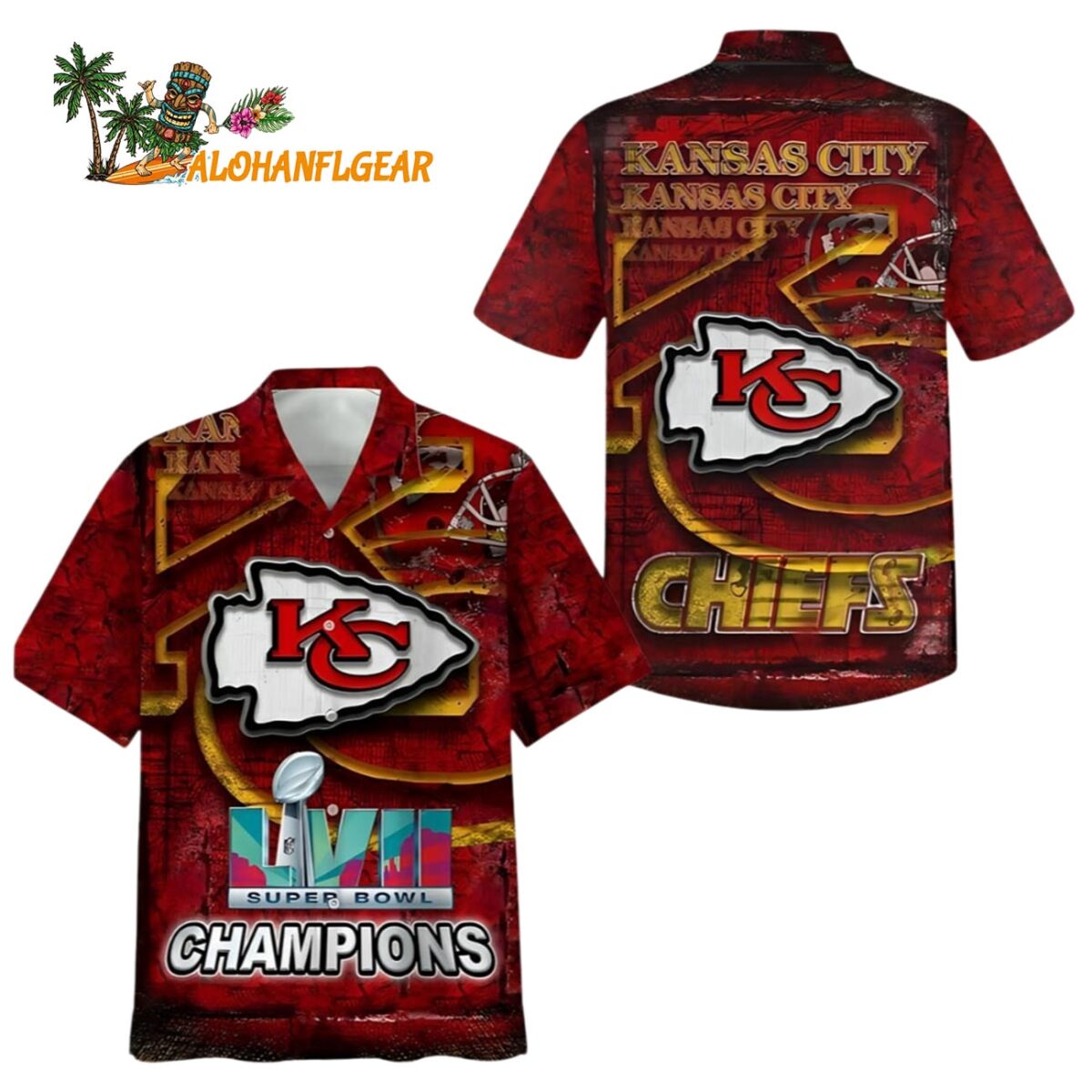 Kansas City Chiefs Champs Superbowl Button Up Shirts Unique Kansas City Chiefs Aloha Shirt 1