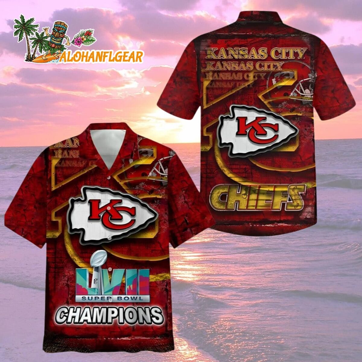 Kansas City Chiefs Champs Superbowl Button Up Shirts Unique Kansas City Chiefs Aloha Shirt 2