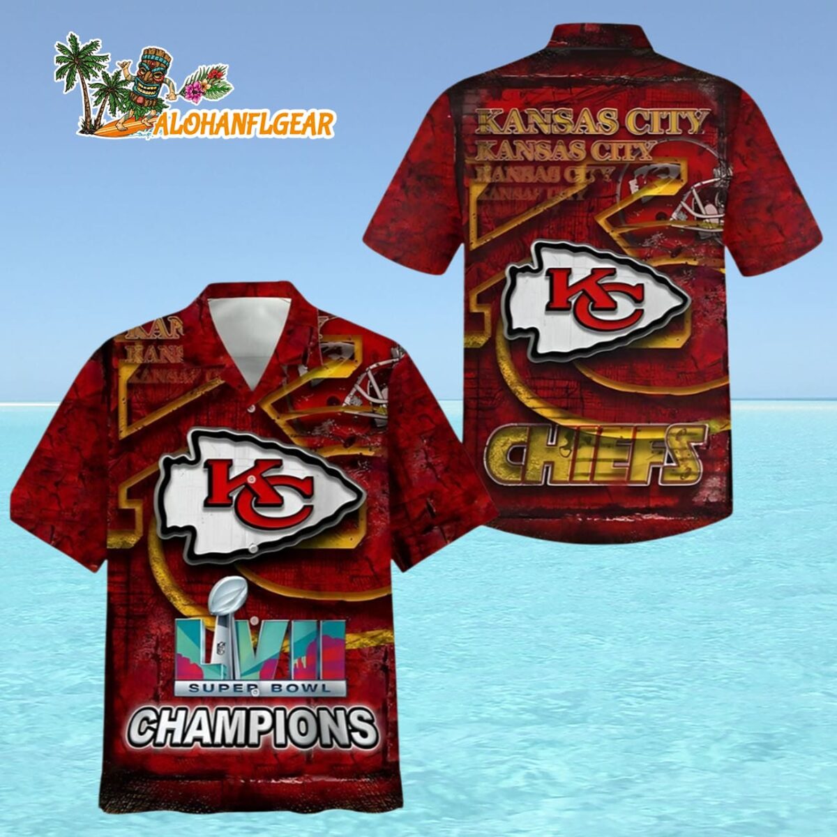 Kansas City Chiefs Champs Superbowl Button Up Shirts Unique Kansas City Chiefs Aloha Shirt 4