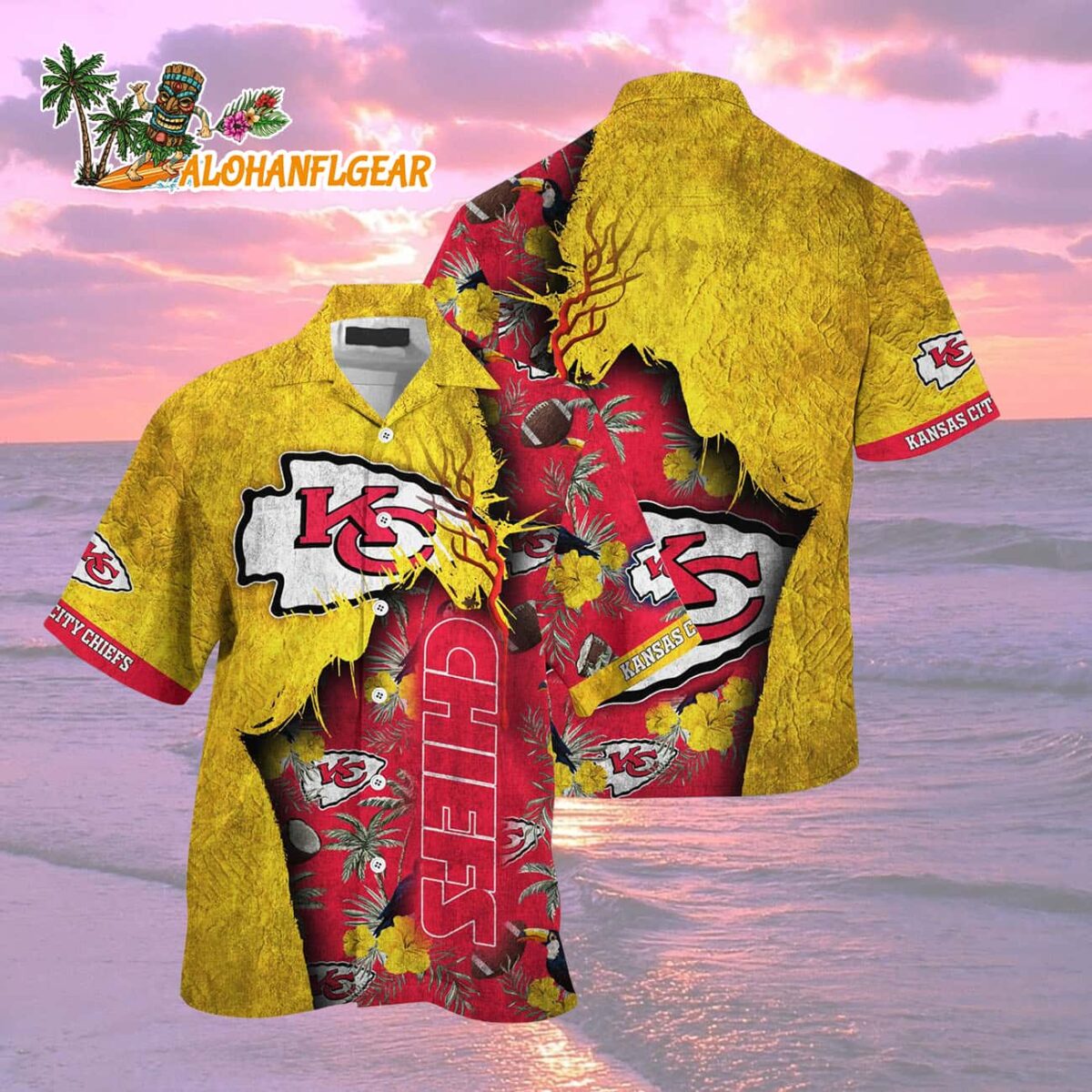 Kansas City Chiefs Football Team Summer God Hawaii Shirt Football NFL Hawaiian Shirt 2