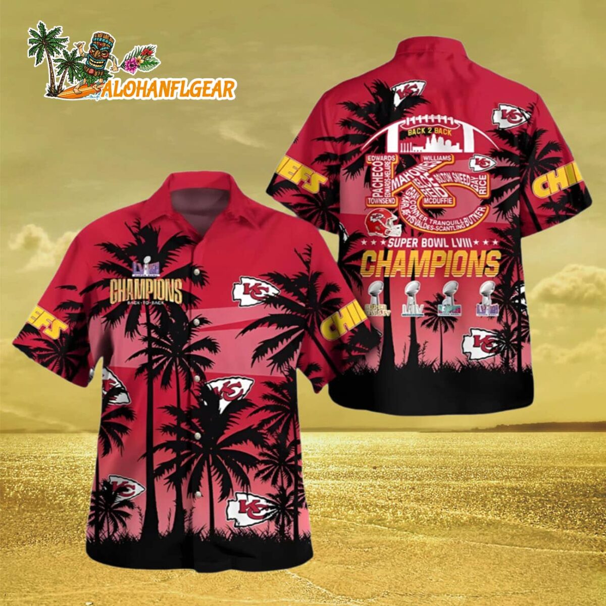 Kansas City Chiefs Hawaiian Shirt Super Bowl Champions Kansas City Chiefs Aloha Shirt 3