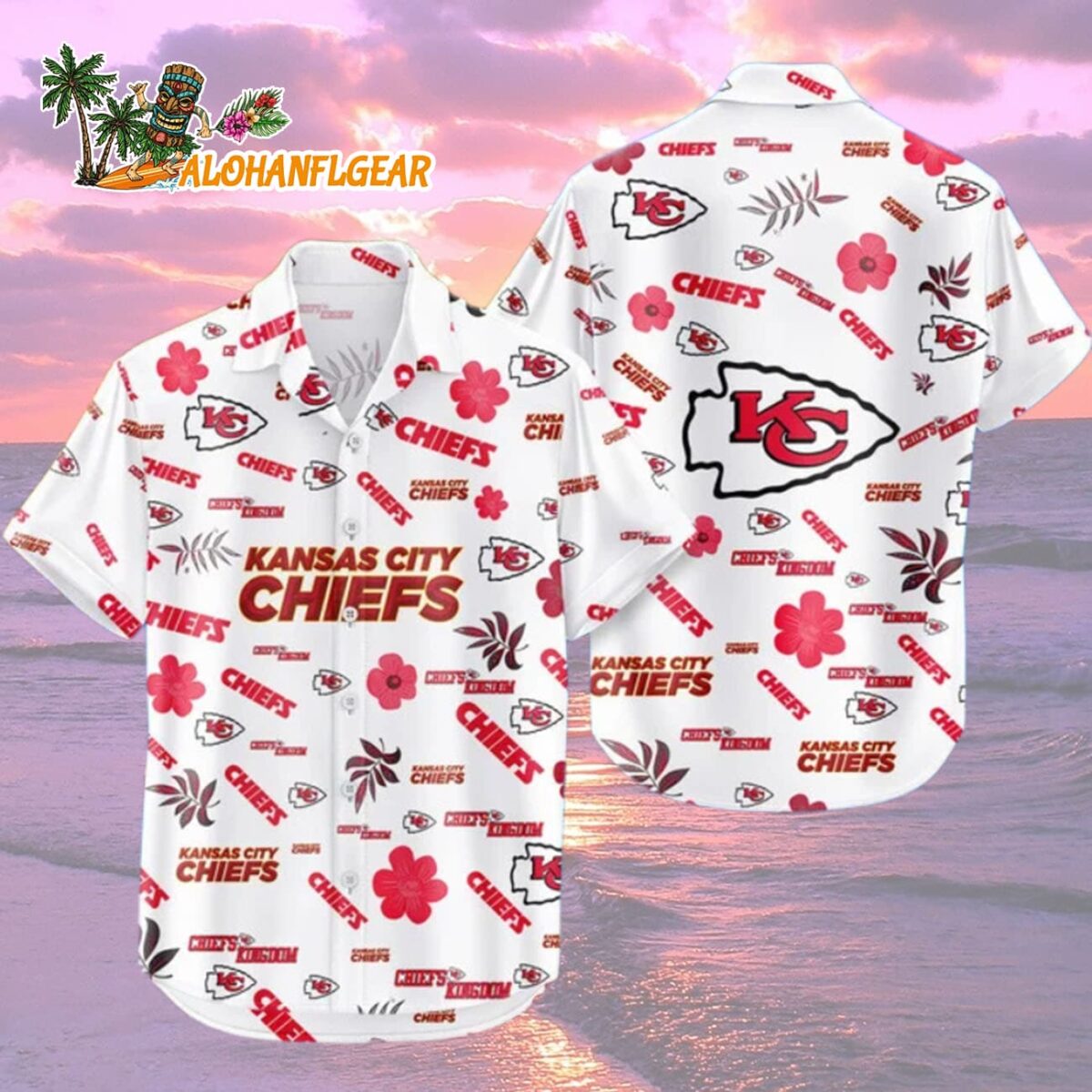 Kansas City Chiefs Hawaiian Shirt Tropical Beach Kansas City Chiefs Aloha Shirt 2