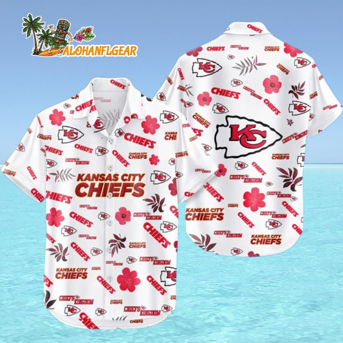 Kansas City Chiefs Hawaiian Shirt Tropical Beach Kansas City Chiefs Aloha Shirt 4