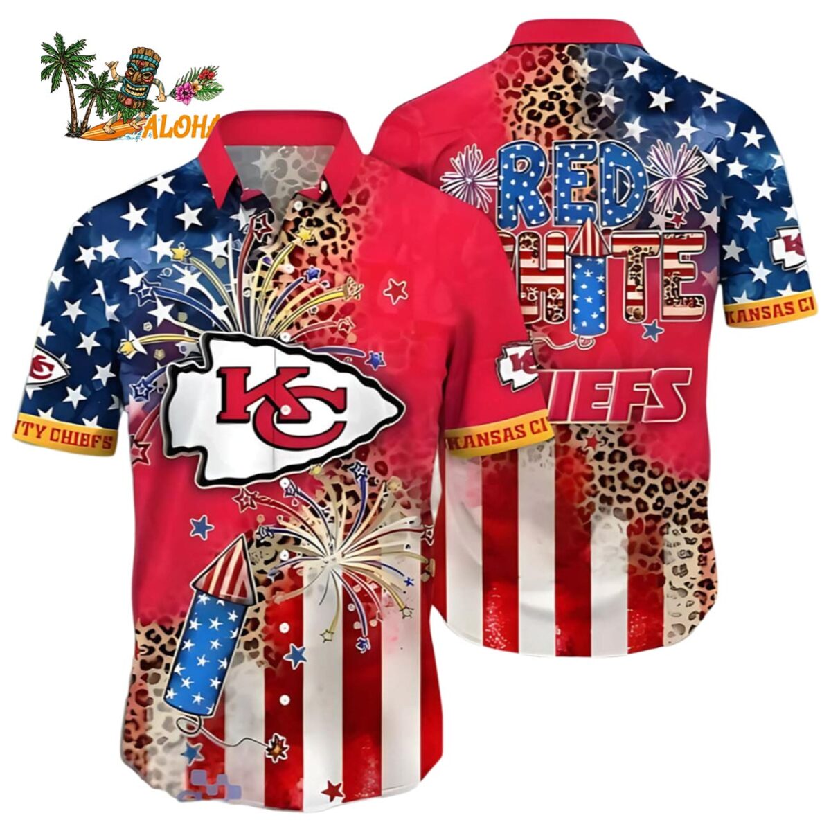 Kansas City Chiefs Independence Day Hawaii Shirt Kansas City Chiefs Aloha Shirt 1