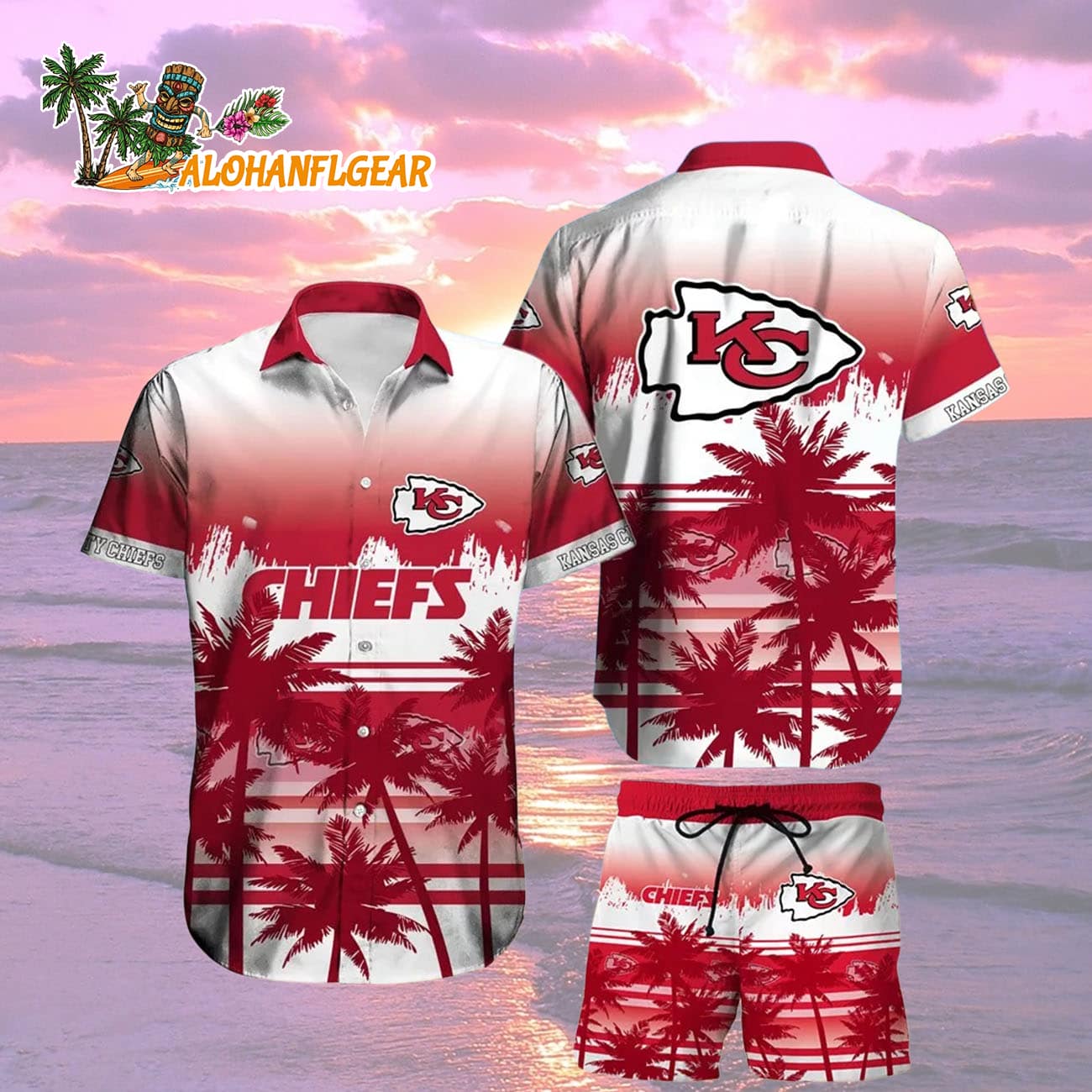Kansas City Chiefs Ocean Breeze Hawaiian Shirt, Kansas City Chiefs Aloha Shirt Kansas City Chiefs Ocean Breeze Hawaiian Shirt, Kansas City Chiefs Aloha Shirt