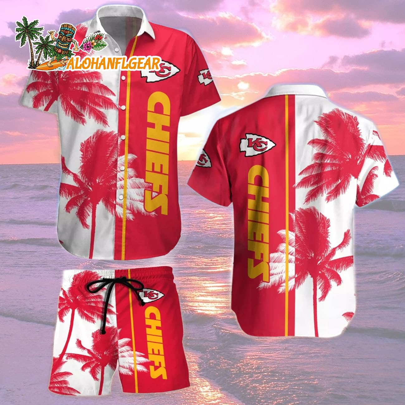 Kansas City Chiefs Tropical Wave Hawaiian Shirt, Kansas City Chiefs Aloha Shirt Kansas City Chiefs Tropical Wave Hawaiian Shirt, Kansas City Chiefs Aloha Shirt
