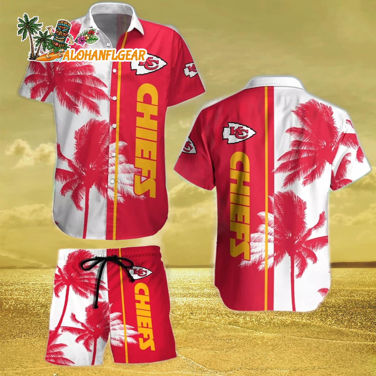 Kansas City Chiefs Tropical Wave Hawaiian Shirt, Kansas City Chiefs Aloha Shirt Kansas City Chiefs Tropical Wave Hawaiian Shirt, Kansas City Chiefs Aloha Shirt